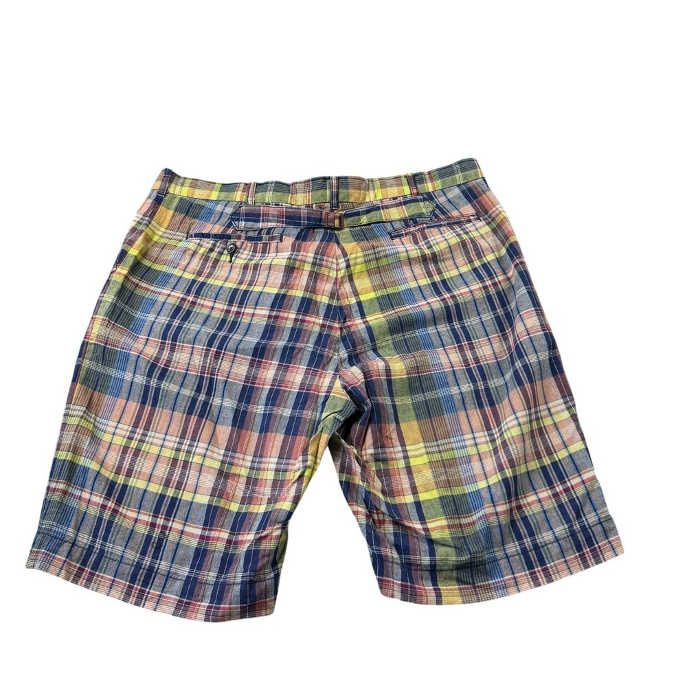 Polo Ralph Lauren Multicolor VTG Madras Cinch Back Chino Short Size 38